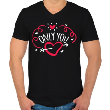 PRINTFASHION Only U - Férfi V-nyakú póló - Fekete férfi póló