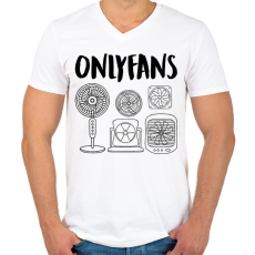 PRINTFASHION Onlyfans - Férfi V-nyakú póló - Fehér
