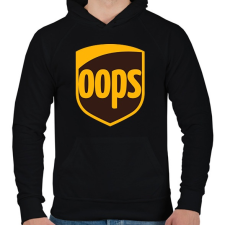 PRINTFASHION OOPS - Férfi kapucnis pulóver - Fekete férfi pulóver, kardigán