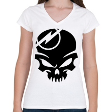 PRINTFASHION Opel koponya - Női V-nyakú póló - Fehér