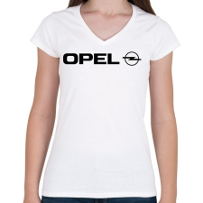 PRINTFASHION OPEL LOGO - Női V-nyakú póló - Fehér női póló