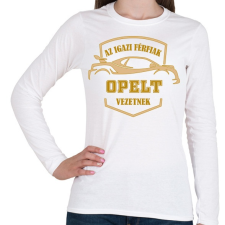 PRINTFASHION Opel sofőr - Női hosszú ujjú póló - Fehér női póló