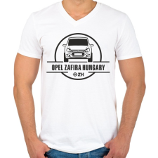 PRINTFASHION Opel zafira hungary - Férfi V-nyakú póló - Fehér férfi póló
