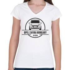 PRINTFASHION Opel zafira hungary - Női V-nyakú póló - Fehér női póló