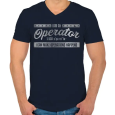 PRINTFASHION Operator - Férfi V-nyakú póló - Sötétkék