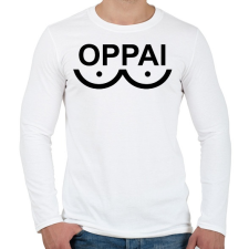PRINTFASHION Oppai Saitama - Férfi hosszú ujjú póló - Fehér férfi póló