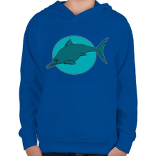 PRINTFASHION Optalmosaurus - Gyerek kapucnis pulóver - Királykék gyerek pulóver, kardigán