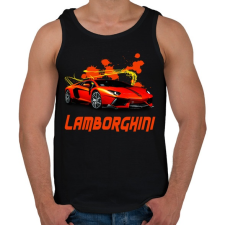 PRINTFASHION orange Lamborghini - Férfi atléta - Fekete atléta, trikó