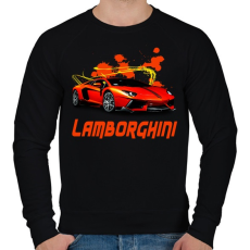 PRINTFASHION orange Lamborghini - Férfi pulóver - Fekete