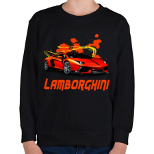 PRINTFASHION orange Lamborghini - Gyerek pulóver - Fekete gyerek pulóver, kardigán
