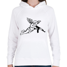 PRINTFASHION Őrangyal - Női kapucnis pulóver - Fehér