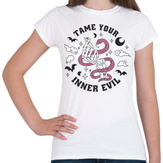 PRINTFASHION Ördög legbelül, szelídítsd meg - Női póló - Fehér