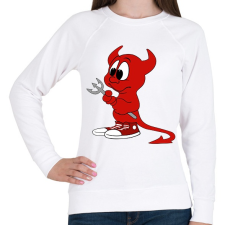 PRINTFASHION Ördög  - Női pulóver - Fehér női pulóver, kardigán