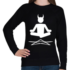 PRINTFASHION Ördögi Jóga - Női pulóver - Fekete tornaszőnyeg