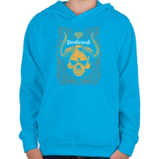 PRINTFASHION Ördögi sugallat - Gyerek kapucnis pulóver - Azúrkék gyerek pulóver, kardigán