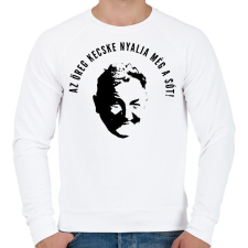 PRINTFASHION ÖREG KECSKE - Férfi pulóver - Fehér férfi pulóver, kardigán