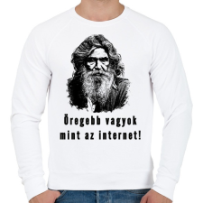 PRINTFASHION öregebb vagyok mint az internet - Férfi pulóver - Fehér férfi pulóver, kardigán