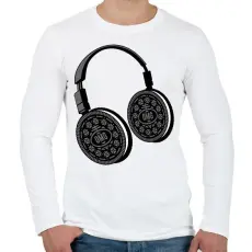PRINTFASHION Oreo fülhallgató - Férfi hosszú ujjú póló - Fehér