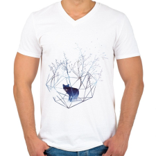 PRINTFASHION Organic prison - Férfi V-nyakú póló - Fehér férfi póló