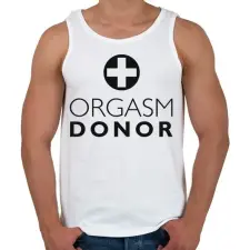 PRINTFASHION orgasm-donor-black - Férfi atléta - Fehér atléta, trikó