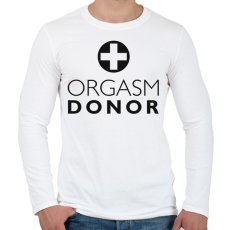 PRINTFASHION orgasm-donor-black - Férfi hosszú ujjú póló - Fehér