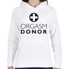 PRINTFASHION orgasm-donor-black - Női kapucnis pulóver - Fehér női pulóver, kardigán