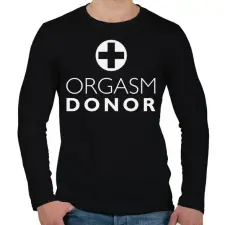 PRINTFASHION orgasm-donor-white - Férfi hosszú ujjú póló - Fekete férfi póló