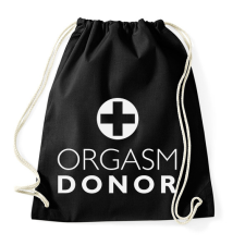 PRINTFASHION orgasm-donor-white - Sportzsák, Tornazsák - Fekete tornazsák