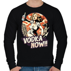 PRINTFASHION Óriás nő vodkával - Férfi pulóver - Fekete