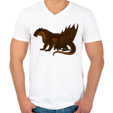 PRINTFASHION Óriás Sárkány - Férfi V-nyakú póló - Fehér férfi póló