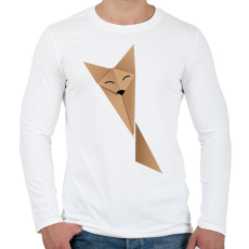 PRINTFASHION Origami Fox - Férfi hosszú ujjú póló - Fehér