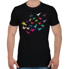 PRINTFASHION Origami madarak - Férfi póló - Fekete