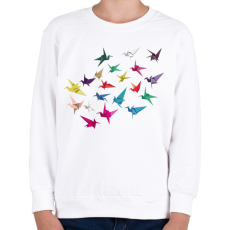 PRINTFASHION Origami madarak - Gyerek pulóver - Fehér