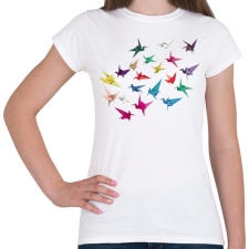 PRINTFASHION Origami madarak - Női póló - Fehér női póló