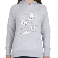 PRINTFASHION Origami - Női kapucnis pulóver - Sport szürke
