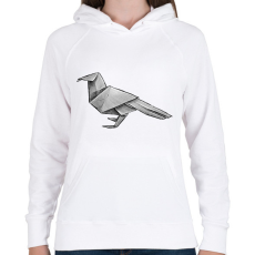 PRINTFASHION Origami varjú - Női kapucnis pulóver - Fehér