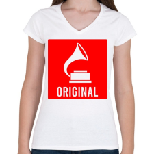 PRINTFASHION Original - Női V-nyakú póló - Fehér női póló