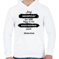 PRINTFASHION Örkény István - Annyi mindenféléhez nem értek - Férfi kapucnis pulóver - Fehér férfi pulóver, kardigán