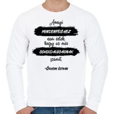 PRINTFASHION Örkény István - Annyi mindenféléhez nem értek - Férfi pulóver - Fehér férfi pulóver, kardigán