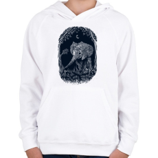 PRINTFASHION Ormányos - Gyerek kapucnis pulóver - Fehér