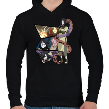 PRINTFASHION Orochimaru montázs - Férfi kapucnis pulóver - Fekete férfi pulóver, kardigán