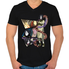 PRINTFASHION Orochimaru montázs - Férfi V-nyakú póló - Fekete