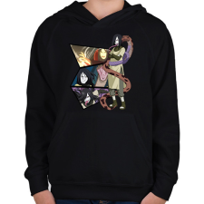 PRINTFASHION Orochimaru montázs - Gyerek kapucnis pulóver - Fekete gyerek pulóver, kardigán