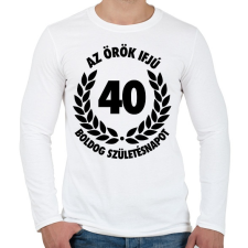 PRINTFASHION Örök ifjú - 40 - Férfi hosszú ujjú póló - Fehér férfi póló