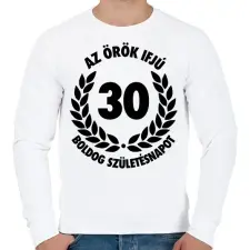 PRINTFASHION Örök ifjú - Férfi pulóver - Fehér férfi pulóver, kardigán