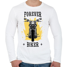 PRINTFASHION Örökké motoros - Férfi hosszú ujjú póló - Fehér férfi póló