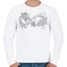 PRINTFASHION Örökké virágokkal, fekete-fehér kiszínezhető mintával - Férfi pulóver - Fehér férfi pulóver, kardigán
