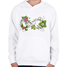 PRINTFASHION Örökké virágokkal, színes - Gyerek kapucnis pulóver - Fehér gyerek pulóver, kardigán