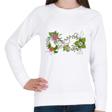 PRINTFASHION Örökké virágokkal, színes - Női pulóver - Fehér női pulóver, kardigán