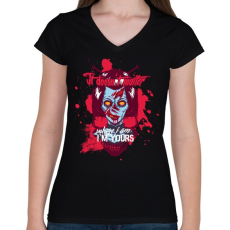 PRINTFASHION Örökre! - Női V-nyakú póló - Fekete